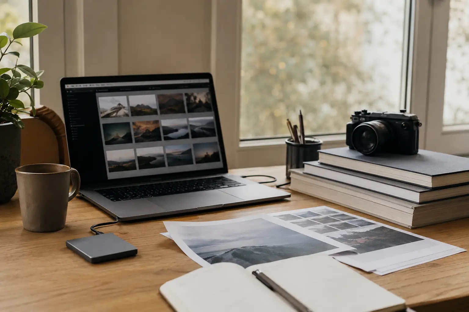 A focused workspace representing owned digital assets and systems in a low visibility business model.