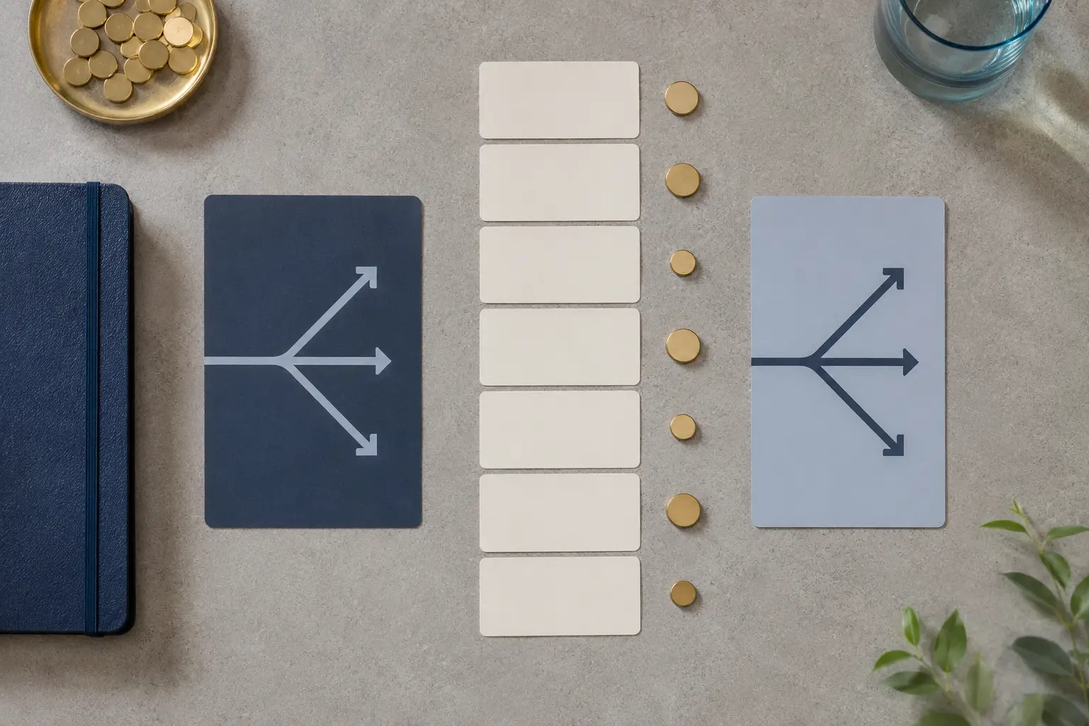 Decision cards illustrating how to choose the right quiet income business model